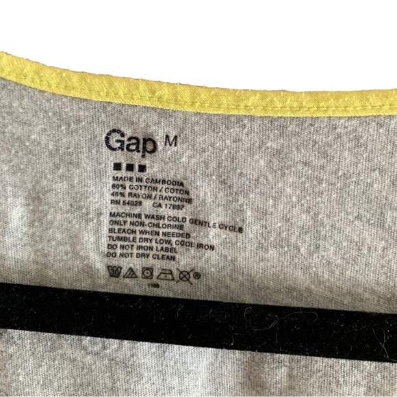 GAP gray neon yellow sleeveless tank top shirt M - Picture 5 of 5